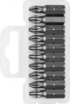 Биты ЗУБР "МАСТЕР" кованые, хромомолибденовая сталь, тип хвостовика C 1/4", PH2, 25мм, 10шт Зубр