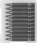 Биты ЗУБР "МАСТЕР" кованые, хромомолибденовая сталь, тип хвостовика E 1/4", PZ1, 50мм, 10шт Зубр