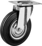 Колесо поворотное d=125 мм, г/п 100 кг, резина/металл, игольчатый подшипник, ЗУБР Зубр
