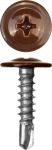 Саморезы ЗУБР с прессшайбой и сверлом по листовому металлу до 2мм, окрашенные в RAL-8017, PH2, 4,2х16мм, 500шт Зубр