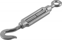 Талреп ЗУБР DIN 1480, крюк-кольцо, оцинкованный, кованая натяжная муфта, М10, ТФ5, 6 шт Зубр