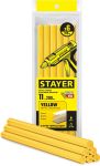 Стержни STAYER "MASTER" для клеевых (термоклеящих) пистолетов, цвет желтый по бумаге и дереву, 11х200мм, 6шт Stayer