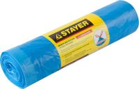 Мешки для мусора STAYER "Comfort" с завязками, особопрочные, голубые, 120л, 10шт Stayer