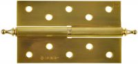 Петля дверная разъемная ЗУБР "ЭКСПЕРТ", 1 подшипник, цвет мат. латунь (SB), левая, с крепежом, 125х75х2,5мм,2шт Зубр