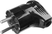 Вилка STAYER "MASTER" электрическая, с заземлением, угловая, 16А/220В, черная Stayer