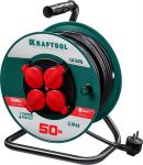 P-315 удлинитель на катушке, 50 м, 3500 Вт, 4 гнезда, IP44, ПВС 3x1,5 кв мм Kraftool