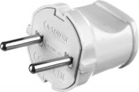Вилка STAYER "MASTER" электрическая, 6А/220В, белая Stayer