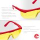Защитные жёлтые очки ЗУБР СПЕКТР 5 монолинза с дополнительной боковой защитой, открытого типа - фото 4