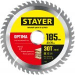 OPTIMA 185 x 30/20мм 30Т, диск пильный по дереву, оптимальный рез Stayer