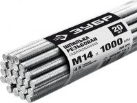 Шпилька резьбовая DIN 975, М14x1000мм, 20 шт, класс прочности 4.8, оцинкованная Зубр