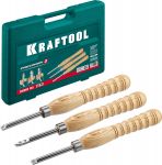 KRAFTOOL Precision-3 3 предм., Набор ручных резцов по дереву (18369) Kraftool