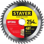 STAYER OPTIMA 254 x 32/30мм 48Т, диск пильный по дереву, оптимальный рез Stayer