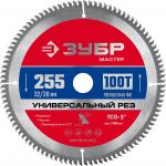 ЗУБР Универсальный рез 255 x 32/30мм 100Т, диск пильный по алюминию Зубр