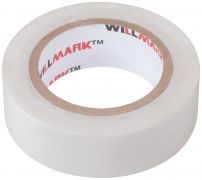 Изолента ПВХ самозатухающая WILLMARK  19 мм х 0,15 мм х 10 м  ( белая )