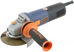 MAX-PRO Шлифмашина угловая 950 Вт, 3000-11000 об/мин, быстрозажимной кожух 125 мм, регулировка оборотов, антивибрационная ручка, дополнительные щетки, MAXPRO