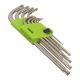Набор ключей имбусовых Tamper-Torx, 9 шт: ТТ10-ТТ50,45x, закаленные, удлиненные, никель. - фото 2