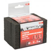 Губка для шлифования, 100 х 70 х 25 мм, мягкая, 3 шт, P 60/80, P 60/100, P 80/120. MATRIX