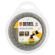 Леска двухкомпонентная для триммера квадратная витая, 2.4 мм х 15 м, EXTRA CORD DENZEL