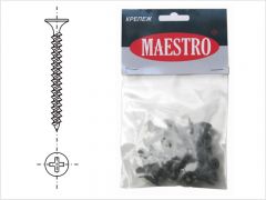 Саморезы черные по гипроку к металлу 3,5 х 45 ( фасовка 20 шт.) MAESTRO