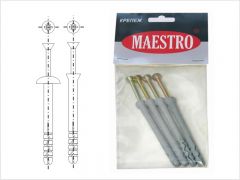 Дюбель-гвоздь нейлоновый 6 х 80 тип С ( фасовка 4 шт.) MAESTRO