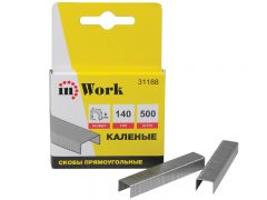 Скобы прямоугольные каленые, тип 140, 6 мм, 500 шт. In Work